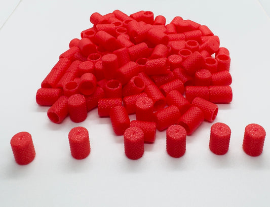 Protective Rubber End Caps 150 pcs, 6mm Round,  Red, 7.6mm OD x 10.5mm Height